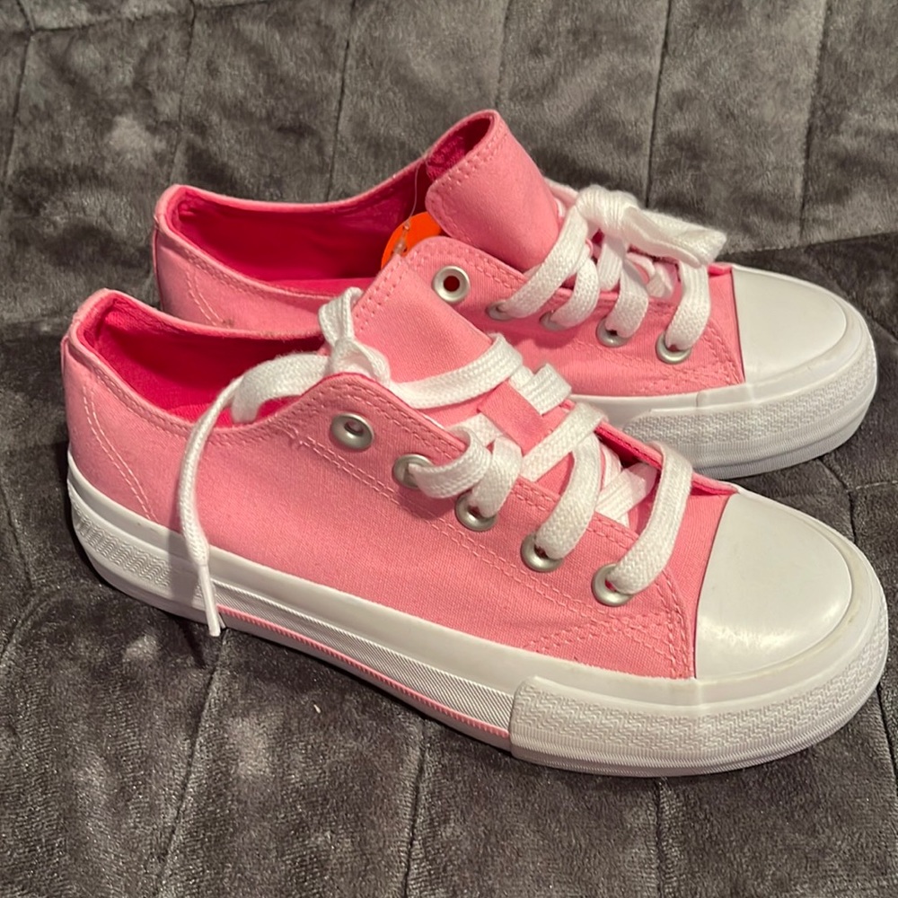 Women platform canvas lace up